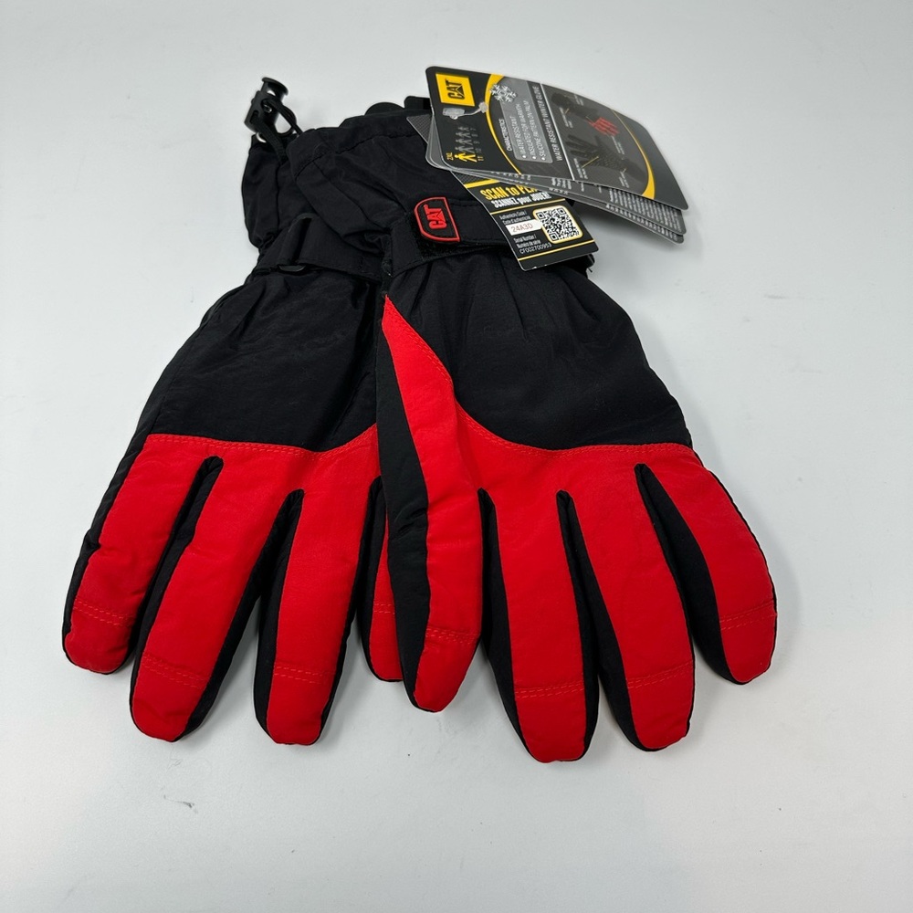 Gat Black Red Gloves Diamond Plate Pattern Palms Unisex Sz 2XL